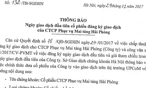 Sau vàng mã, lần đầu tiên sàn chứng khoán có công ty mai táng