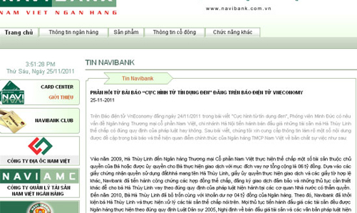 Cực hình từ tín dụng “đen”: Navibank phản hồi