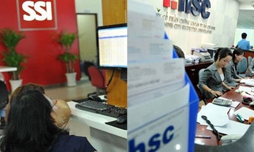 HSC và SSI nắm 24,48% thị phần môi giới trên HOSE