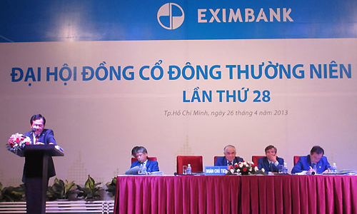 Chủ tịch Sacombank phát biểu tại đại hội Eximbank