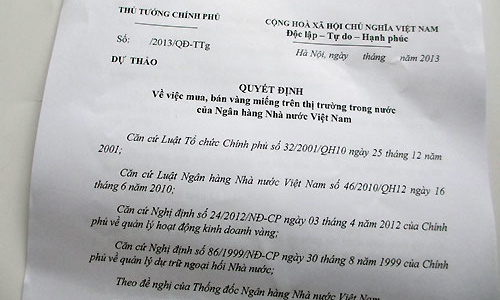 Chính phủ sắp ra quyết định bình ổn giá vàng