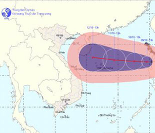 Bão số 10 đã vào biển Đông 