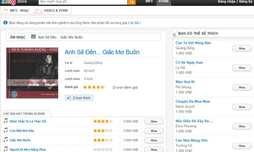 7 website đồng loạt thu phí tải nhạc 1.000 đồng/bài