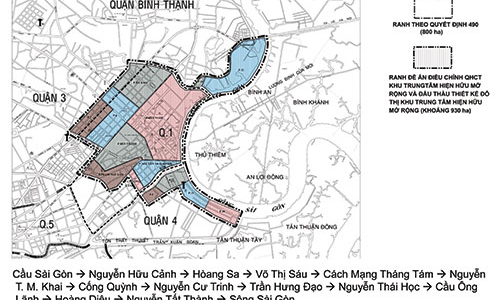 Mở rộng và chia trung tâm Tp.HCM thành 5 phân khu