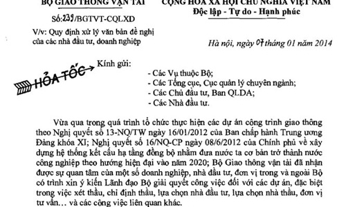 Bộ Giao thông lên tiếng sau vụ Thứ trưởng “bút phê”