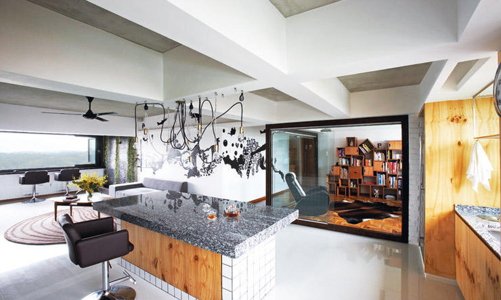 Căn hộ retro phong cách công nghiệp với phòng ngủ độc đáo