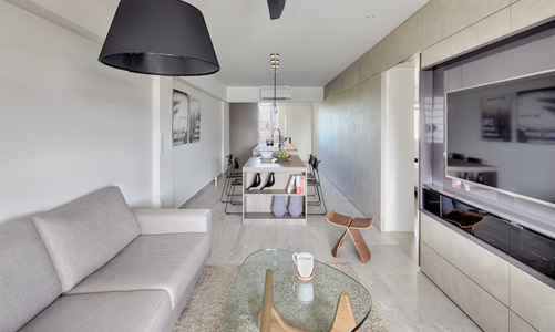 Căn hộ đen – trắng – xám hiện đại