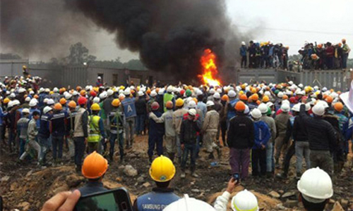 Xô xát lớn tại công trường dự án Samsung Thái Nguyên