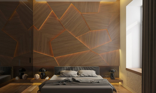 Những mảng tường gỗ gây ấn tượng mạnh