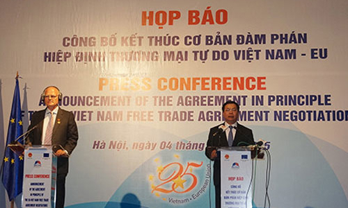 Việt Nam kết thúc đàm phán FTA với Liên minh Châu Âu