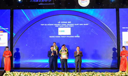 OCB vào Top 50 doanh nghiệp tăng trưởng cao nhất Việt Nam năm 2021