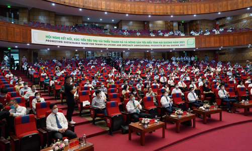 [Phóng sự ảnh] Hội nghị kết nối, xúc tiến tiêu thụ vải thiều Thanh Hà và nông sản tiêu biểu tỉnh Hải Dương 2021