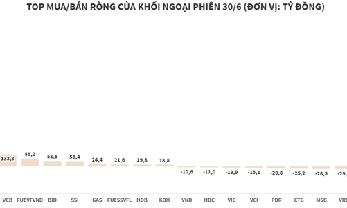 Khối ngoại mua ròng đột biến, gom NVL gần 1.506 tỷ đồng
