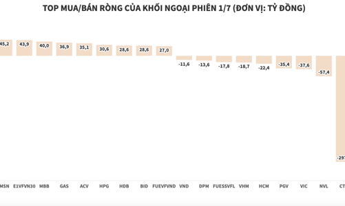 Khối ngoại xả mạnh hai cổ phiếu ngân hàng VPB và CTG
