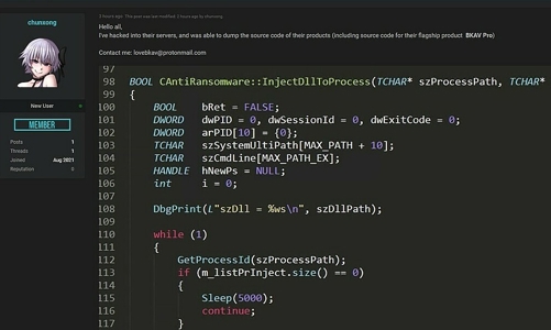 Hacker thông báo đã bán một phần dữ liệu của Bkav giá 60.000 USD