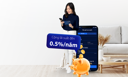 Cộng thêm đến 0,5% lãi suất khi gửi tiết kiệm online trên “digimi”