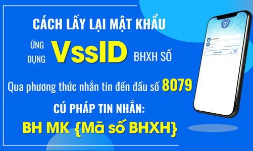 Cấp lại mật khẩu VssID qua nhắn tin đến đầu số 8079, phí 1.000 đồng/lần