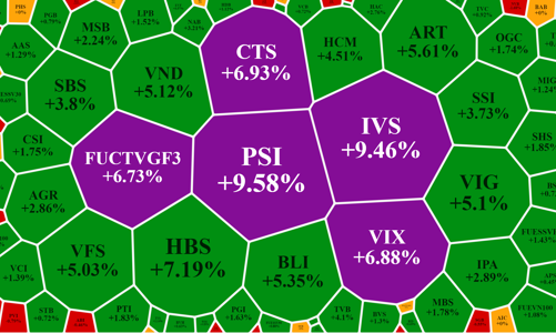Dòng tiền tự tin gom hàng T+3, gần 60 mã cổ phiếu nhỏ vẫn kịch trần