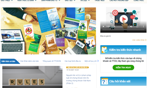 Ra mắt trang web đào tạo nhà đầu tư chứng khoán, tăng 