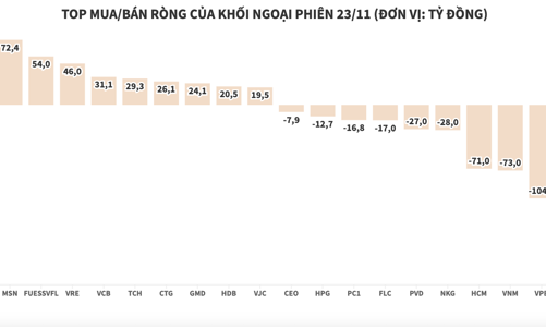 Khối ngoại mua ròng thêm 248 tỷ đồng, tập trung gom VHM và MSN