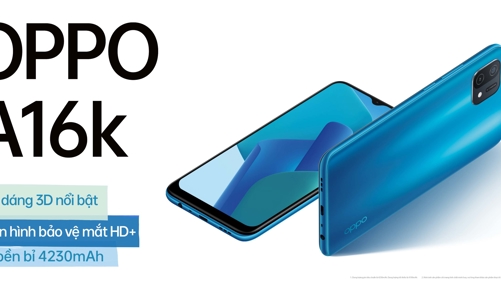OPPO A16k thiết kế thời trang, viên pin lớn, giá 3,69 triệu đồng
