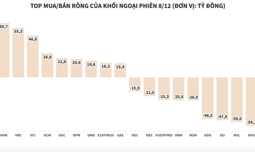 Khối ngoại bán ròng trên cả 3 sàn, tập trung vào TCH và HPG