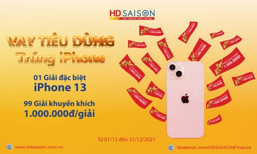 “Vay tiêu dùng, trúng iPhone” cùng HD SAISON