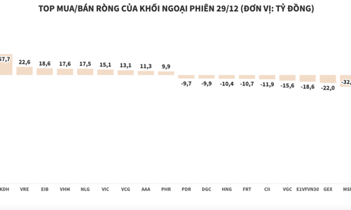 Khối ngoại miệt mài chốt lời CEO, xả ròng thêm 270 tỷ đồng