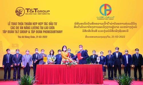 T&T Group hợp tác với tập đoàn hàng đầu của Lào, phát triển 2.500 MW điện tái tạo 