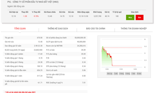 Cổ phiếu PVL có khả năng bị hủy niêm yết