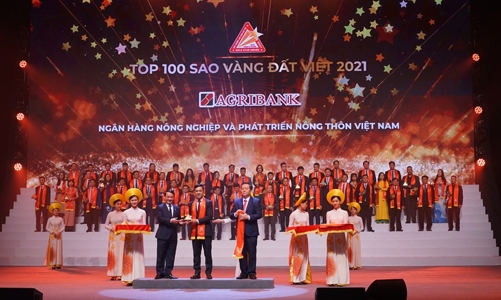 Agribank vinh dự đạt giải thưởng Sao Vàng đất Việt năm 2021