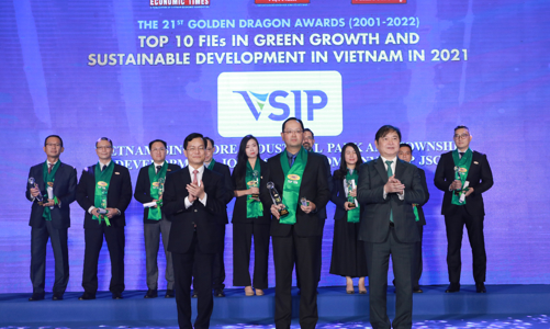 VSIP JSC lọt Top 10 doanh nghiệp FDI phát triển bền vững hàng đầu Việt Nam năm 2022