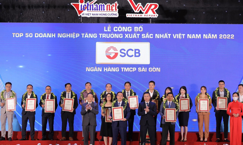 SCB được vinh danh Top 50 Doanh nghiệp tăng trưởng xuất sắc nhất Việt Nam