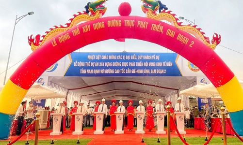 Động thổ giai đoạn 2 đường trục nối vùng kinh tế biển Nam Định với cao tốc Cầu Giẽ - Ninh Bình gần 2.500 tỷ