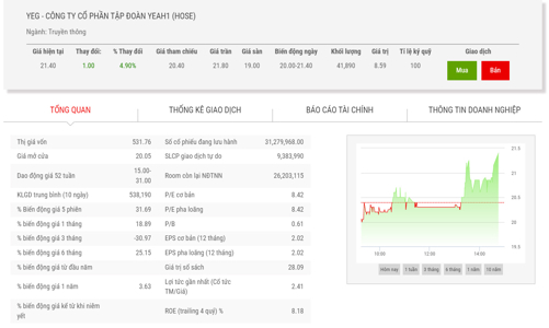 Ông Nguyễn Ảnh Nhượng Tống bán thành công hơn 4 triệu cổ phiếu và không còn là cổ đông Yeah1