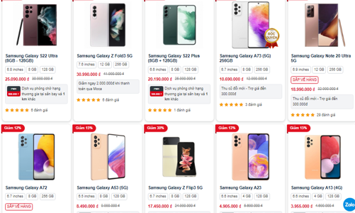 Smartphone cao cấp ồ ạt giảm giá