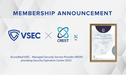 Công ty Cổ phần An ninh mạng Việt Nam đạt chứng nhận CREST