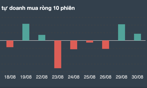 Tự doanh vẫn tích cực gom hàng, mua toàn blue-chips