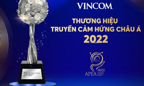 Vincom Retail nhận giải thưởng thương hiệu truyền cảm hứng châu Á - Thái Bình Dương 2022 tại APEA
