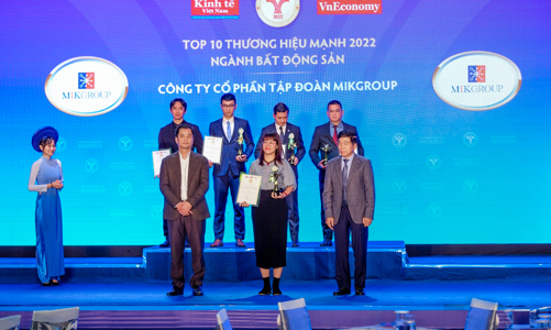 MIKGroup được vinh danh Top 10 thương hiệu mạnh ngành bất động sản 2022
