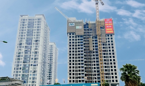 Dự án Rose Town sắp cất nóc tòa DV01 vượt tiến độ