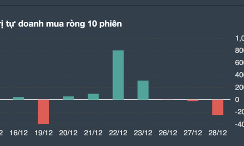 Tự doanh liên tục bán ròng những phiên giao dịch cuối cùng của năm 2022