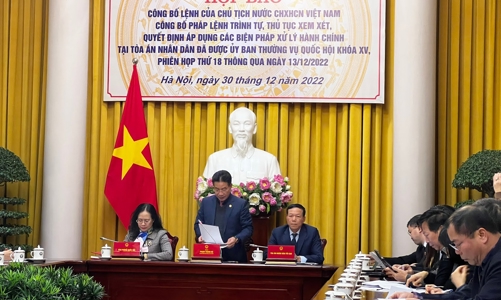 Công bố Pháp lệnh về trình tự áp dụng các biện pháp xử lý hành chính tại tòa án