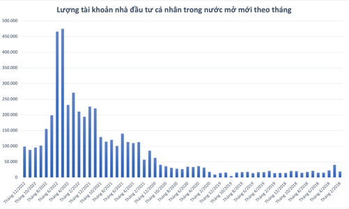Miệt mài bán ròng nhưng cá nhân trong nước vẫn lập kỷ lục 2,6 triệu tài khoản mở mới 