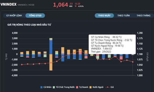 Các nhóm nhà đầu tư bán ròng, riêng tự doanh tung tiền gom 