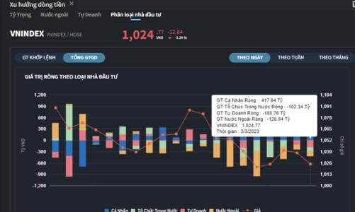 Tự doanh và khối ngoại xả mạnh, cá nhân bắt đáy, gom ròng 417 tỷ đồng