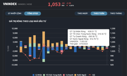 Tự doanh và cá nhân trong nước bán ròng 1.200 tỷ đồng tuần qua