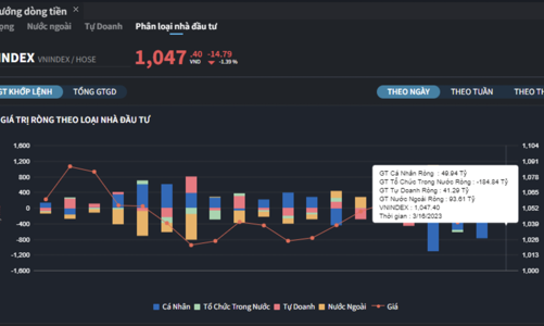 Tự doanh và khối ngoại xả mạnh nhóm dịch vụ tài chính