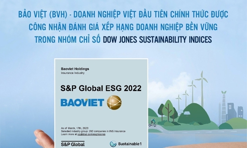 Doanh nghiệp Việt đầu tiên được công nhận đánh giá xếp hạng doanh nghiệp bền vững trong nhóm Chỉ số Dow Jones