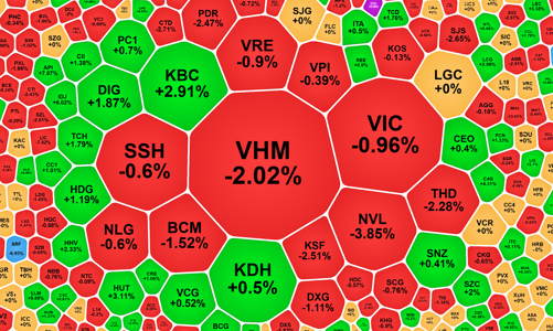 Xả mạnh ở nhóm blue-chips, VN-Index mất 8 điểm, cổ phiếu đầu tư công ngược sóng
